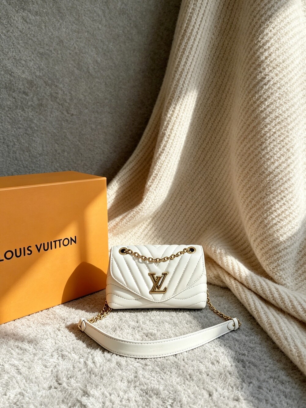 Louis Vuitton New Wave Chain Bag MM White